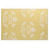 geel wit Frans script kalm houden en doorgaan Stof (Fat Quarter)