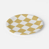 Geel/wit geborduurd papieren bordje (Gekanteld)