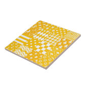 Geel Wit Gemengde Patchwork Ontwerp Patchwork Tegeltje (Zijkant)