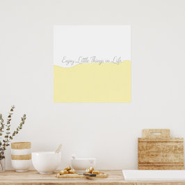 Geel & Wit Geniet van het Leven Citaat Muurprint Poster