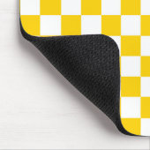 Geel wit geruit controlepatroon ontwerp muismat (Hoek)