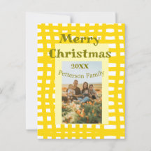 Geel wit geruit retro Kerst vakantie familie 