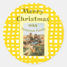 Geel wit geruit retro Kerst vakantie familie 