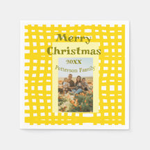 Geel wit geruit retro Kerst vakantie familie 
