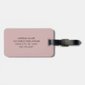 Geel & Wit gestreepte Shadow Monogram blush roze Bagagelabel (Achterkant horizontaal)