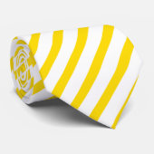 Geel Wit Gestreepte Sjabloon Trendy Elegant Cool Stropdas (Opgerold)