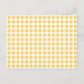 Geel wit Gingham Pattern Briefkaart (Voorkant)