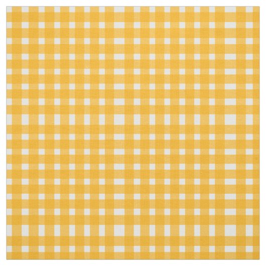 Geel wit Gingham Pattern Stof (Swatch)