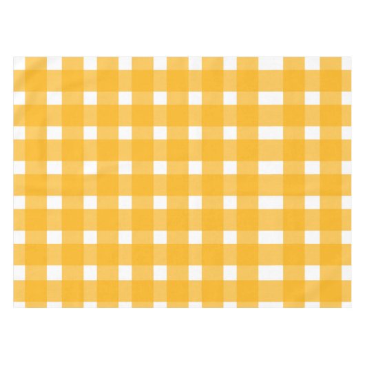 Geel wit Gingham Pattern Tafelkleed (Voorkant (Horizontaal))
