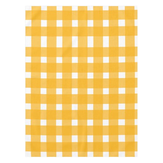 Geel wit Gingham Pattern Tafelkleed (Voorkant)