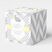 Geel, wit grijs Baby shower Bedankdoosjes (Voorkant Zijde)