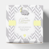 Geel, wit grijs Baby shower Bedankdoosjes (Bovenkant)
