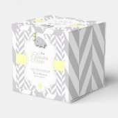 Geel, wit grijs Baby shower Bedankdoosjes (Achterkant)