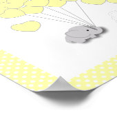 Geel, wit grijs Baby shower met olifant - Gast Poster (Hoek)