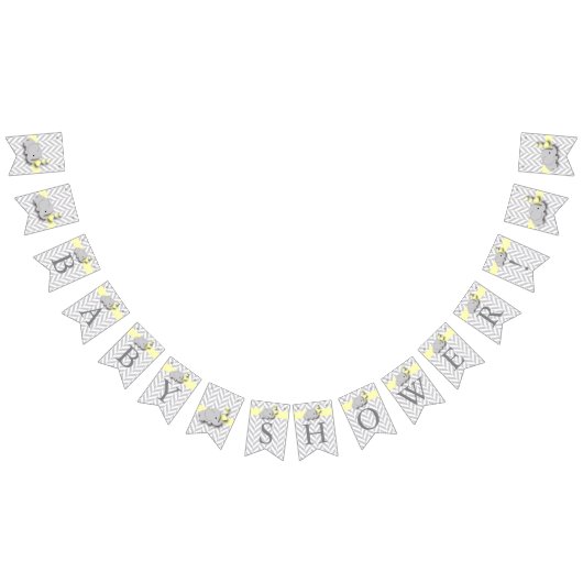 Geel, wit grijs Baby shower Vlaggetjes (Alle)