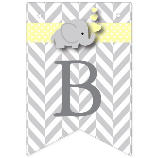 Geel, wit grijs Baby shower Vlaggetjes (Derde vlag)