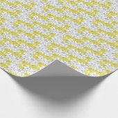 Geel Wit Grijs Bloem Cadeaupapier (Hoek)