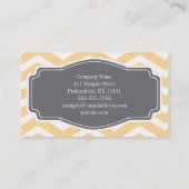 Geel wit grijs Chevron Personal Visitekaartje (Achterkant)