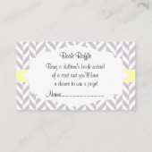 Geel Wit Grijs Olifant Baby shower Boek Raffle Informatiekaartje (Achterkant)