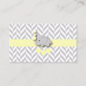Geel Wit Grijs Olifant Baby shower Boek Raffle Informatiekaartje (Voorkant)