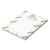Geel, wit grijs stripe olifant - advies notitieblok (Linkerzijde)