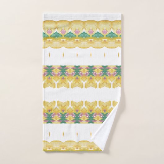 Geel Wit Groen en Roze Patroon Bad Handdoek (Handdoek)