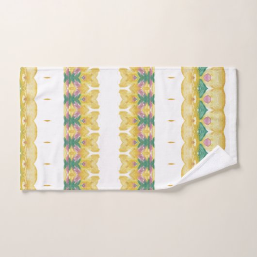 Geel Wit Groen en Roze Patroon Bad Handdoek (Handdoek)