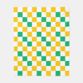 Geel Wit Groen Geruit Ontwerp  Fleece Deken (Voorkant)