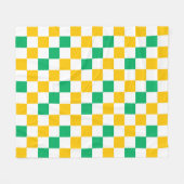 Geel Wit Groen Geruit Ontwerp  Fleece Deken (Voorkant (Horizontaal))