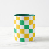 Geel Wit Groen Geruit Ontwerp  Mok (Midden)