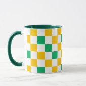 Geel Wit Groen Geruit Ontwerp  Mok (Links)