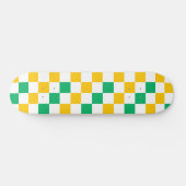 Geel Wit Groen Geruit Ontwerp  Persoonlijk Skateboard (Horizontaal)