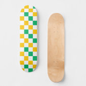Geel Wit Groen Geruit Ontwerp  Persoonlijk Skateboard (Voorkant)