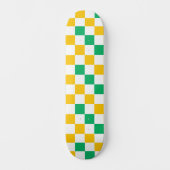 Geel Wit Groen Geruit Ontwerp  Persoonlijk Skateboard (Voorkant)