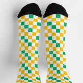 Geel Wit Groen Geruit Ontwerp  Sokken (Top)
