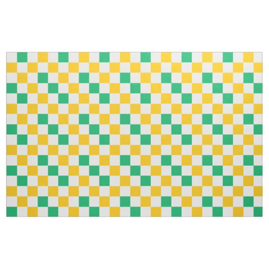 Geel Wit Groen Geruit Ontwerp  Stof (Fat Quarter)