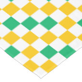 Geel Wit Groen Geruit Ontwerp  Tafelkleed (Gekanteld)