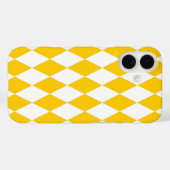 Geel Wit Harlequin Diamonds Checkers Ontwerp Case-Mate iPhone Case (Achterkant (horizontaal))