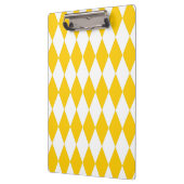 Geel Wit Harlequin Diamonds Checkers Ontwerp Klembord (Links)