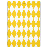 Geel Wit Harlequin Diamonds Checkers Ontwerp Klembord (Achterkant)