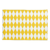 Geel Wit Harlequin Diamonds Checkers Ontwerp Kussensloop (Achterkant)