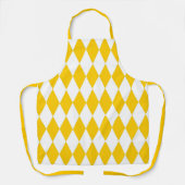 Geel Wit Harlequin Diamonds Checkers Ontwerp Schort (Voorkant)