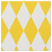 Geel Wit Harlequin Diamonds Checkers Ontwerp Stof (Close Up)