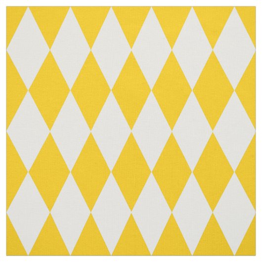 Geel Wit Harlequin Diamonds Checkers Ontwerp Stof (Swatch)