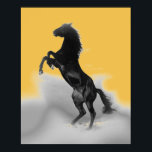 Geel Wit het Grootbrengen van het pop-art Paard Poster<br><div class="desc">Kunstwerken,  de Schilderijen,  de Afbeeldingen en de Afbeeldingen van wild paarden de Digitale</div>