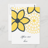 Geel, wit, houtskool Moderne Floral Briefkaart (Voorkant / Achterkant)