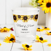 Geel Wit Huwelijk Zonnebloem Bloemen Shot Glas