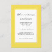 Geel & Wit Huwelijksdetail Moderne Chique grenzen Informatiekaartje (Voorkant)