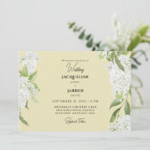 Geel wit Hydrangeas bruiloft Kaart (Staand voorkant)