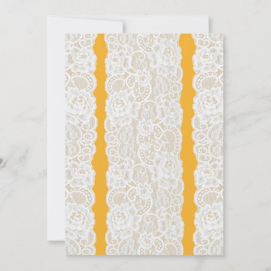 Geel & Wit Kant BRIDAL DOUCHE Uitnodigingen (Achterkant)